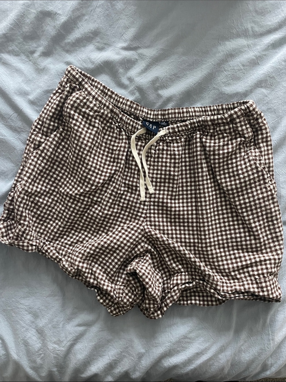 GAP Brown Gingham Drawstring casual Shorts